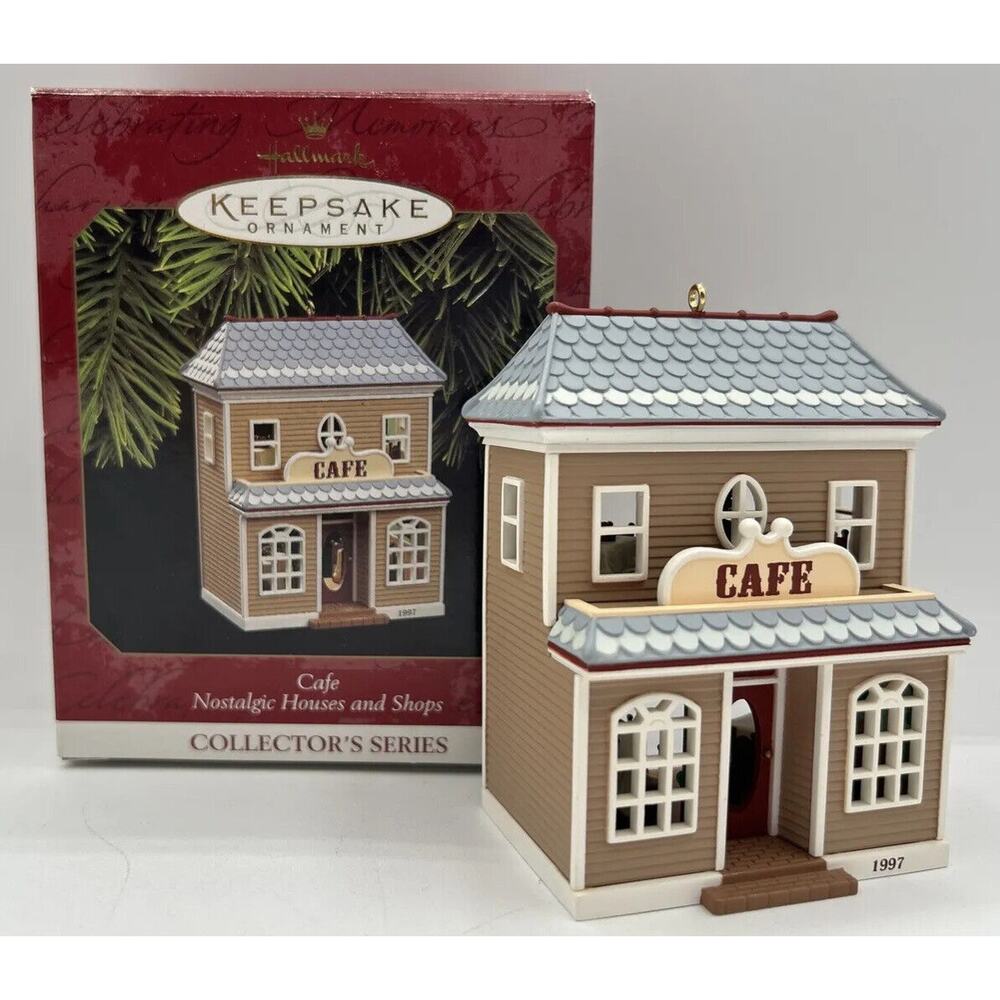 1997 Hallmark Nostaligc Houses and Shops Cafe Keepsake Ornament U59